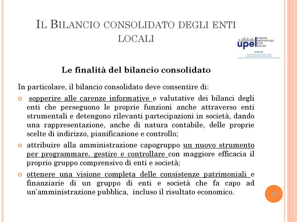 Il Bilancio Consolidato Degli Enti Locali Ppt Scaricare